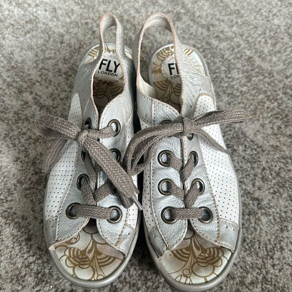 Fly London Yuta Peep Toe Slingback Sandals 39=8-8.5 - Picture 1 of 10
